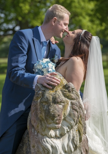 Wedding photographer catches happy couple